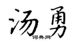 丁谦汤勇楷书个性签名怎么写