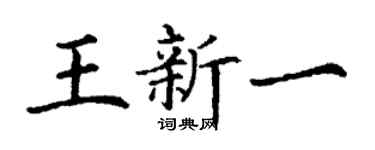 丁谦王新一楷书个性签名怎么写