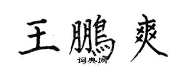 何伯昌王鹏爽楷书个性签名怎么写