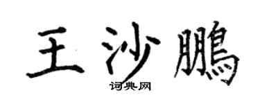 何伯昌王沙鹏楷书个性签名怎么写