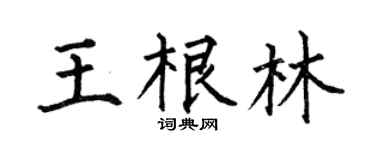 何伯昌王根林楷书个性签名怎么写