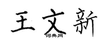 何伯昌王文新楷书个性签名怎么写