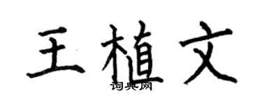 何伯昌王植文楷书个性签名怎么写