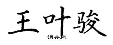 丁谦王叶骏楷书个性签名怎么写