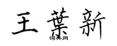 何伯昌王叶新楷书个性签名怎么写