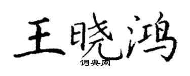 丁谦王晓鸿楷书个性签名怎么写