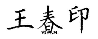 丁谦王春印楷书个性签名怎么写