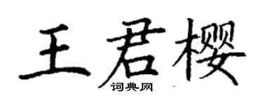 丁谦王君樱楷书个性签名怎么写