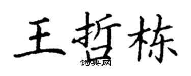 丁谦王哲栋楷书个性签名怎么写