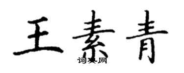 丁谦王素青楷书个性签名怎么写