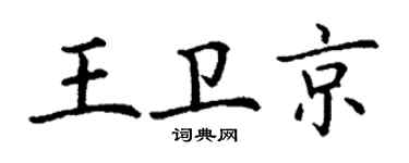 丁谦王卫京楷书个性签名怎么写