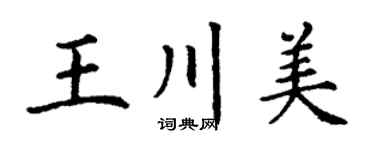 丁谦王川美楷书个性签名怎么写