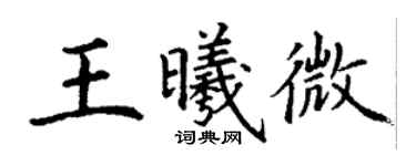 丁谦王曦微楷书个性签名怎么写