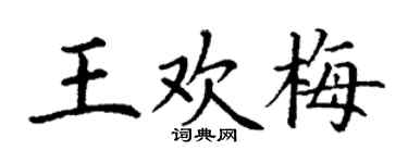 丁谦王欢梅楷书个性签名怎么写