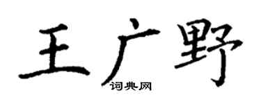 丁谦王广野楷书个性签名怎么写