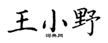 丁谦王小野楷书个性签名怎么写