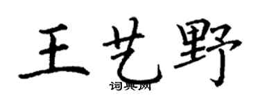 丁谦王艺野楷书个性签名怎么写