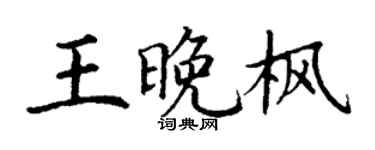 丁谦王晚枫楷书个性签名怎么写