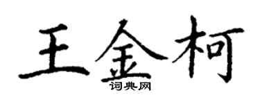 丁谦王金柯楷书个性签名怎么写