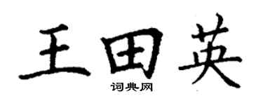 丁谦王田英楷书个性签名怎么写