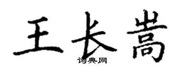 丁谦王长嵩楷书个性签名怎么写