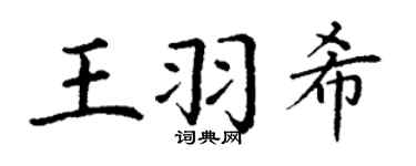 丁谦王羽希楷书个性签名怎么写