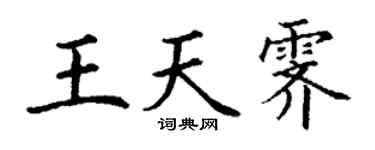 丁谦王天霁楷书个性签名怎么写