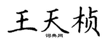 丁谦王天桢楷书个性签名怎么写