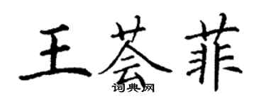 丁谦王荟菲楷书个性签名怎么写