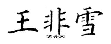 丁谦王非雪楷书个性签名怎么写