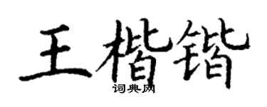 丁谦王楷锴楷书个性签名怎么写