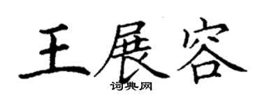 丁谦王展容楷书个性签名怎么写