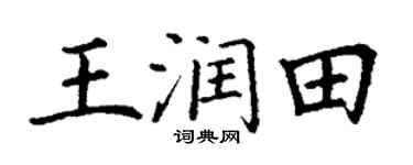 丁谦王润田楷书个性签名怎么写