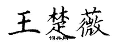 丁谦王楚薇楷书个性签名怎么写