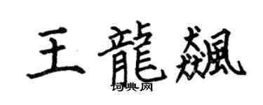 何伯昌王龙飙楷书个性签名怎么写