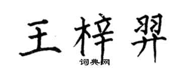 何伯昌王梓羿楷书个性签名怎么写