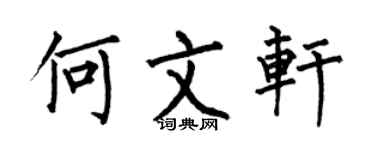 何伯昌何文轩楷书个性签名怎么写