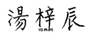 何伯昌汤梓辰楷书个性签名怎么写