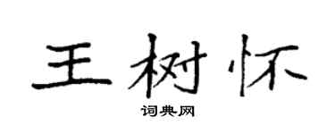 袁强王树怀楷书个性签名怎么写