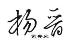 骆恒光杨晋草书个性签名怎么写