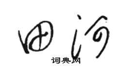 骆恒光田河草书个性签名怎么写