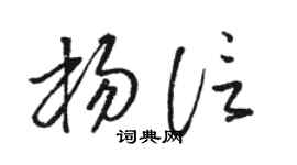 骆恒光杨信草书个性签名怎么写