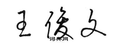 骆恒光王俊文草书个性签名怎么写
