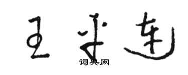 骆恒光王平连草书个性签名怎么写
