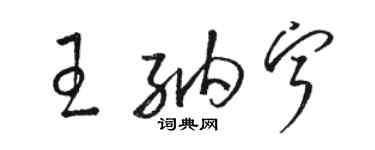 骆恒光王纳宁草书个性签名怎么写