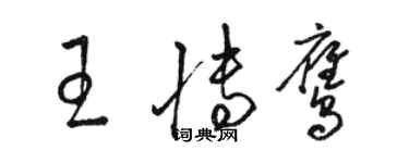 骆恒光王博鹰草书个性签名怎么写