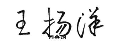 骆恒光王扬洋草书个性签名怎么写