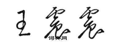 骆恒光王震震草书个性签名怎么写
