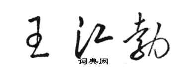 骆恒光王江勃草书个性签名怎么写