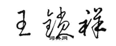 骆恒光王锁祥草书个性签名怎么写
